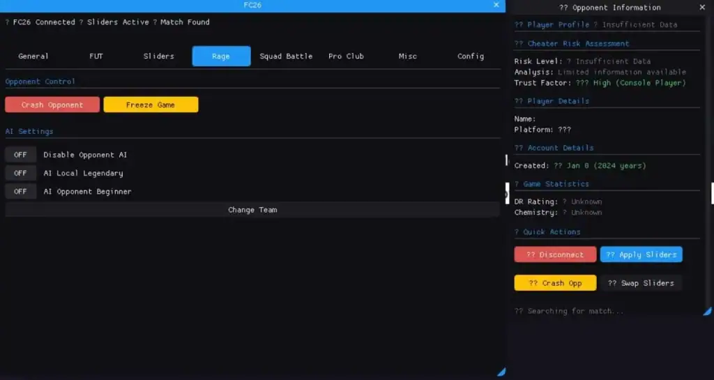 EA FC 26 Hacks (Undetected) ⚡ Auto-Win & 15-0 Champs FC 26 Ultimate Team Rage features