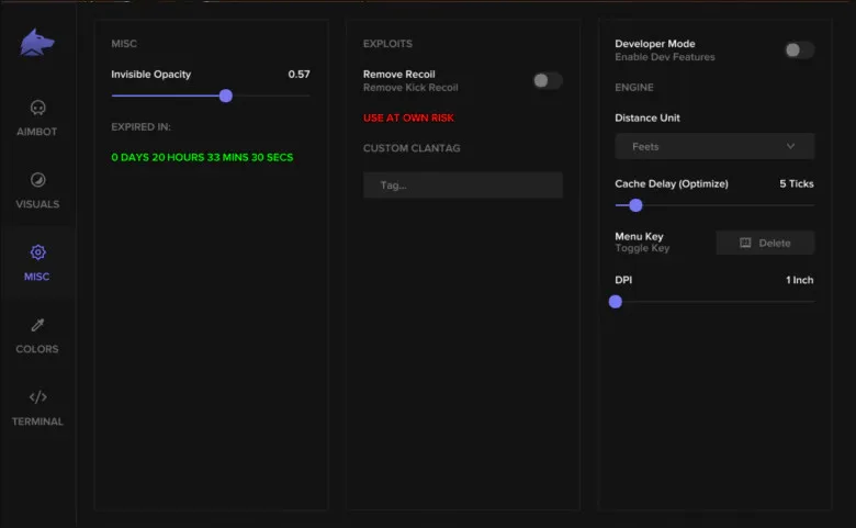 MW4 Cheats: Undetected Aimbot, ESP, Radar & Spoofer MW4 misc features menu