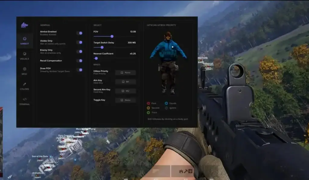 WARDOGS Cheats: Undetected Aimbot, ESP & Vehicle Radar WARDOGS ESP marking a distant enemy